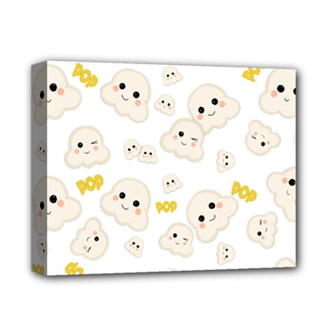 Cute Kawaii Popcorn Pattern Deluxe Canvas 14  X 11  (stretched) by Valentinaart