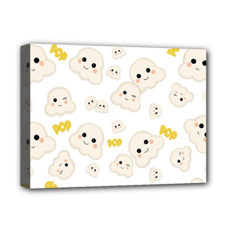 Cute Kawaii Popcorn Pattern Deluxe Canvas 16  X 12  (stretched)  by Valentinaart