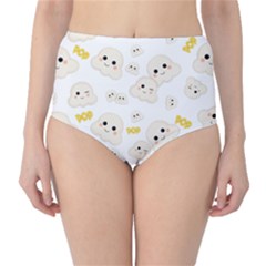 Cute Kawaii Popcorn Pattern Classic High-waist Bikini Bottoms by Valentinaart