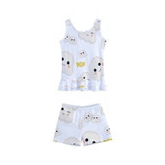 Cute Kawaii Popcorn Pattern Kid s Boyleg Swimsuit