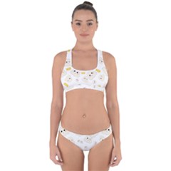 Cute Kawaii Popcorn Pattern Cross Back Hipster Bikini Set by Valentinaart