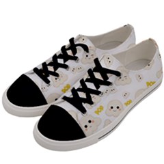 Cute Kawaii Popcorn Pattern Men s Low Top Canvas Sneakers by Valentinaart