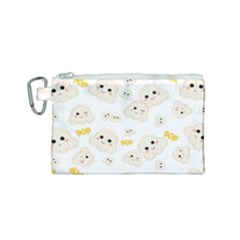 Cute Kawaii Popcorn Pattern Canvas Cosmetic Bag (small)