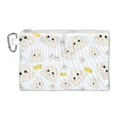 Cute Kawaii Popcorn Pattern Canvas Cosmetic Bag (large) by Valentinaart