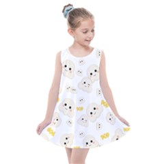 Cute Kawaii Popcorn Pattern Kids  Summer Dress