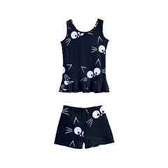 Cute Black Cat Pattern Kid s Boyleg Swimsuit