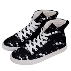 Cute Black Cat Pattern Men s Hi-top Skate Sneakers