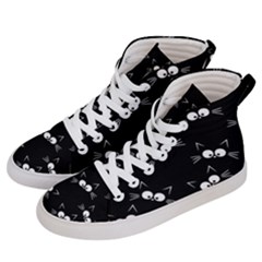 Cute Black Cat Pattern Women s Hi-top Skate Sneakers