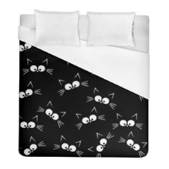 Cute Black Cat Pattern Duvet Cover (full/ Double Size) by Valentinaart