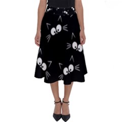 Cute Black Cat Pattern Perfect Length Midi Skirt by Valentinaart