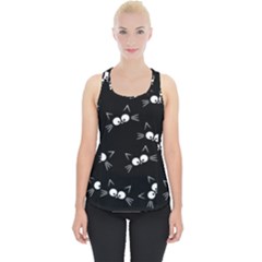 Cute Black Cat Pattern Piece Up Tank Top