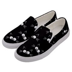 Cute Black Cat Pattern Men s Canvas Slip Ons by Valentinaart