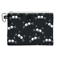 Cute Black Cat Pattern Canvas Cosmetic Bag (xl)