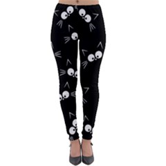 Cute Black Cat Pattern Lightweight Velour Leggings