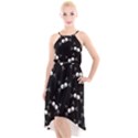 Cute Black Cat Pattern High-Low Halter Chiffon Dress  View1