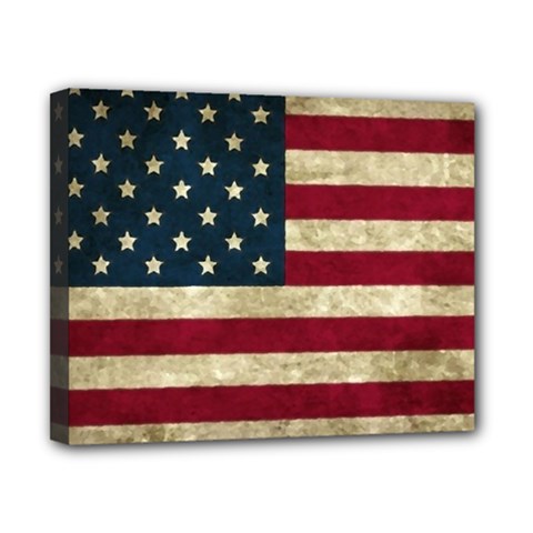 Vintage American Flag Canvas 10  X 8  (stretched) by Valentinaart