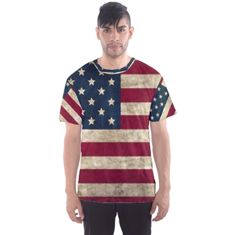 Vintage American Flag Men s Sports Mesh Tee by Valentinaart