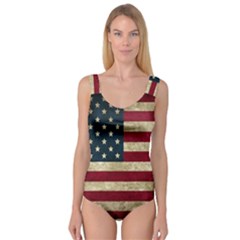 Vintage American Flag Princess Tank Leotard  by Valentinaart