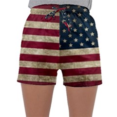 Vintage American Flag Sleepwear Shorts by Valentinaart