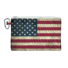 Vintage American Flag Canvas Cosmetic Bag (large)