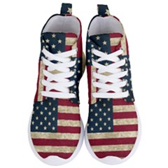 Vintage American Flag Women s Lightweight High Top Sneakers by Valentinaart