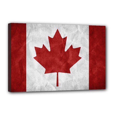 Canada Grunge Flag Canvas 18  X 12  (stretched) by Valentinaart