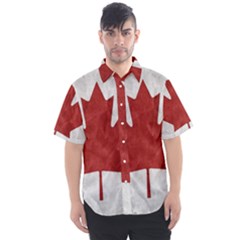 Canada Grunge Flag Men s Short Sleeve Shirt