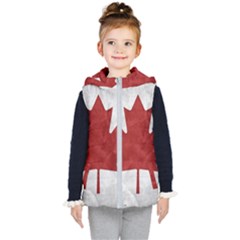 Canada Grunge Flag Kid s Hooded Puffer Vest by Valentinaart