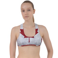 Canada Grunge Flag Criss Cross Racerback Sports Bra by Valentinaart