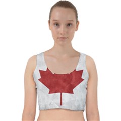 Canada Grunge Flag Velvet Racer Back Crop Top