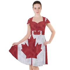 Canada Grunge Flag Cap Sleeve Midi Dress