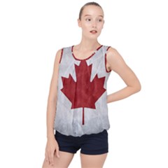 Canada Grunge Flag Bubble Hem Chiffon Tank Top