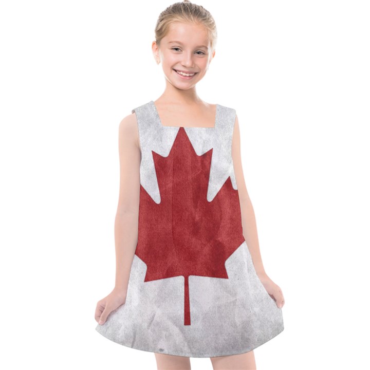 Canada Grunge Flag Kids  Cross Back Dress