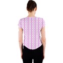 Circles Lines Light Pink White Pattern Crew Neck Crop Top View2