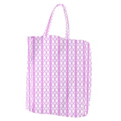 Circles Lines Light Pink White Pattern Giant Grocery Tote