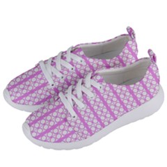 Circles Lines Light Pink White Pattern Women s Lightweight Sports Shoes