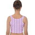 Circles Lines Light Pink White Pattern Velvet Crop Top View2