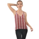 Circles Lines Red White Pattern Chiffon Cami View1