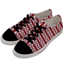 Circles Lines Red White Pattern Men s Low Top Canvas Sneakers View2