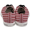 Circles Lines Red White Pattern Men s Low Top Canvas Sneakers View4