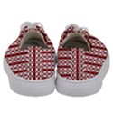 Circles Lines Red White Pattern Kids  Low Top Canvas Sneakers View4