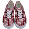 Circles Lines Red White Pattern Kids  Classic Low Top Sneakers View1