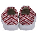 Circles Lines Red White Pattern Kids  Classic Low Top Sneakers View4