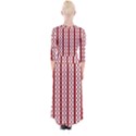 Circles Lines Red White Pattern Quarter Sleeve Wrap Maxi Dress View2