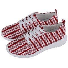 Circles Lines Red White Pattern Men s Lightweight Sports Shoes