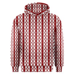 Circles Lines Red White Pattern Men s Overhead Hoodie by BrightVibesDesign