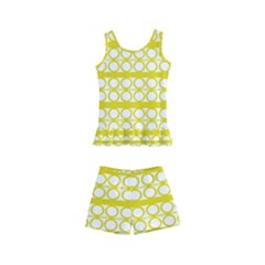 Circles Lines Yellow Modern Pattern Kid s Boyleg Swimsuit