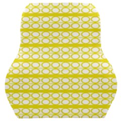 Circles Lines Yellow Modern Pattern Car Seat Back Cushion  by BrightVibesDesign