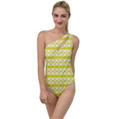 Circles Lines Yellow Modern Pattern To One Side Swimsuit