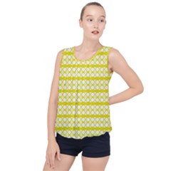 Circles Lines Yellow Modern Pattern Bubble Hem Chiffon Tank Top